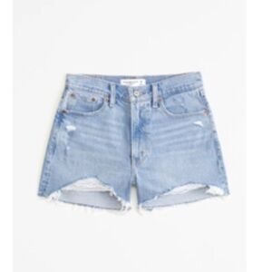 Abercrombie & Fitch Light Blue Distressed Jean Shorts